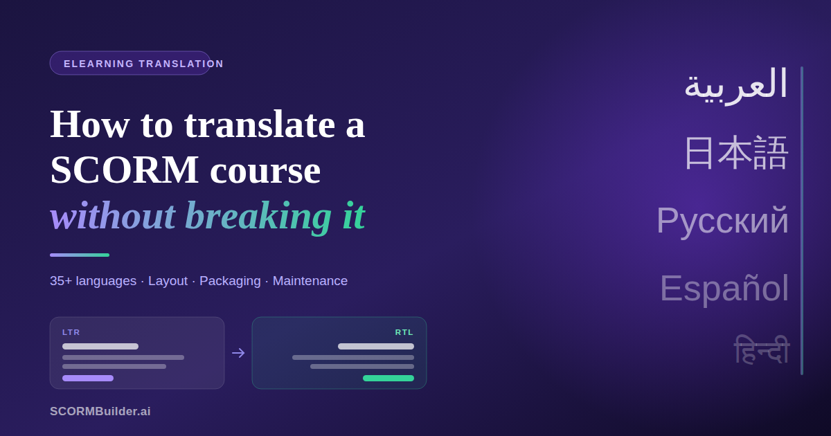 How to Translate a SCORM Course Into Another Language (Without Breaking It)